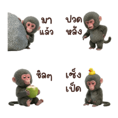 Emoji Cute Japanese Macaque (Text)