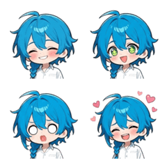 Blue hair mitsuami boy