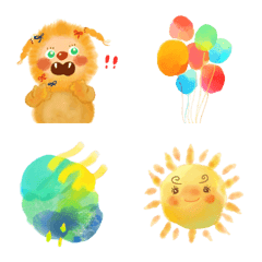 ゆるふわ水彩絵文字