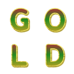 立體金框招財 字母表情貼 020