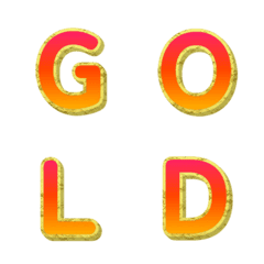 立體金框招財 字母表情貼 016