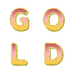 立體金框招財 字母表情貼 017