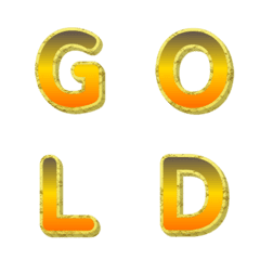 立體金框招財 字母表情貼 024