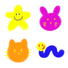Neon-colored KAWAII Emoji