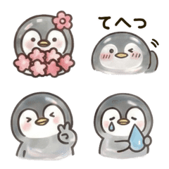 ペンギンの赤ちゃんぷっくり3D風♡絵文字