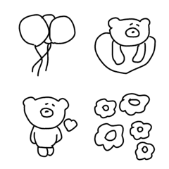 Simple and cute bear, monochrome