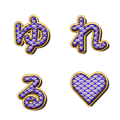 搖擺金色青海波 字母表情貼 052