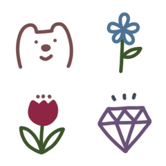 Simple Dull Color* Line art Emoji