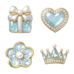 อีโมจิสีน้ำเงินสไตล์โบราณ｜coco♡