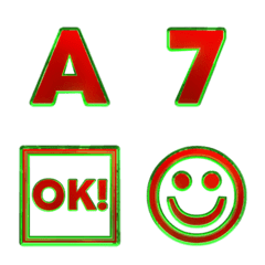 紅色閃亮動態裝飾文字 綠色光 OK NG 字母