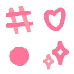 Pink hand-drawn symbol stickers
