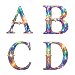 Crystal rainbow font