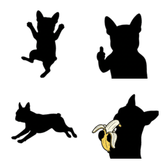 Emoji Siluet Boston Terrier