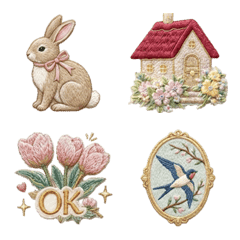 Embroidered Emoji Vol.04 Easter & Spring