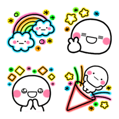 ネオンカラー♡しろまる絵文字
