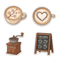 簡約可愛咖啡館咖啡表情符號