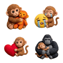 Cute baby monkey emoji