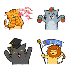春を感じる猫達の絵文字