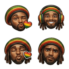 Reggae-loving dreadlocked Rastaman emoji