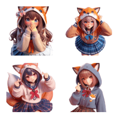 甜甜九尾狐女孩