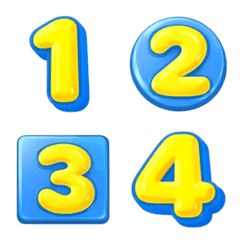 Emoji Bright Blue Yellow Numbers