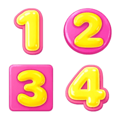 Emoji Bright pink Yellow Numbers