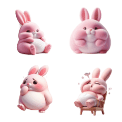 おもしろいピンクウサギ