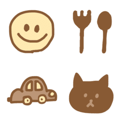 Simple brown emojis