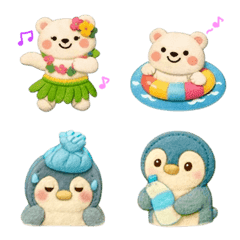 Felt fabric stitch fluffy Summer Emoji