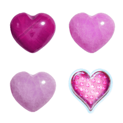 1360Y natural stone hearts PINK