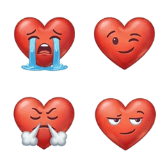 1360R HEART FACE deep red stone