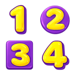 Emoji Bright purple Yellow Numbers