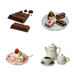 アンティークカフェ陶器風絵文字