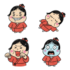 Emoji Gadis Kimono Surreal