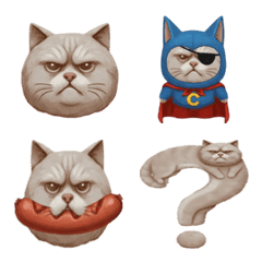 くいしん坊な強面猫