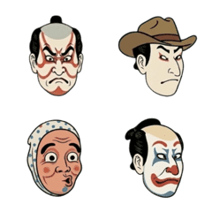 edo Ukiyo-e Sharaku-style emoticons