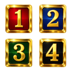 Emoji numbers: Gold Digit Pro Square