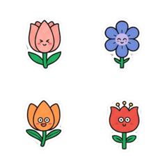 Cute Flower Reaction Stickers