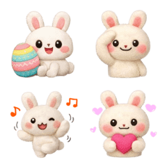 Cute Fluffy Felt Fabric Daily Rabbit