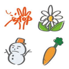 Unique Kaomoji and Vegetables