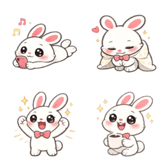 HBDD 様　　専用⭐︎☺︎ Pink Bow Bunny - LINE絵文字 | LINE STORE