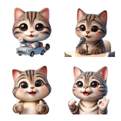 The tabby cat is sick, but cute. (emoji)