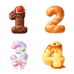 Emoji number cutie sweets