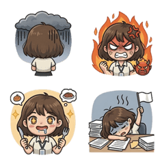 Office Beauty Chaotic Work Mood Emoji