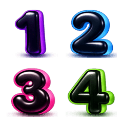 Neon Glowing Number Set