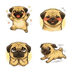 表情豐富的巴哥絵文字