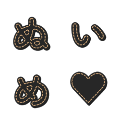 手作縫線 字母表情貼 068