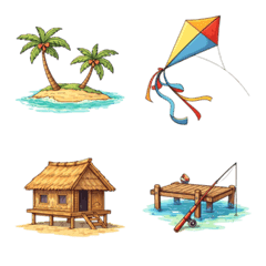 Sea sand sun emoji