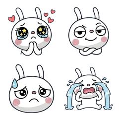 Vivid Daily Marshmallow Rabbit Emoji