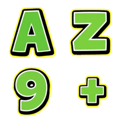 อิโมจิ อักษรภาษาอังกฤษ เขียว เหลือง